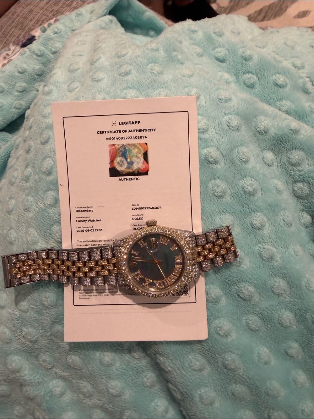Rolex Two-Tone Gold and Silver Diamond Datejust with Mother-of-Pearl Dial - Picture 6 of 6